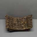 CENBOSS Rattan Christmas Tree Collar, Wicker Tree Skirt & Stand Base Cover (Black Wash, 24 inch)