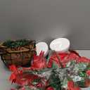 BLEUM CADE Artificial Christmas Flowers Hanging Poinsettias with Basket for Outdoors, Artificial Hanging Red Poinsettias for Xmas Decoration, UV Resistant Faux Flowers Christmas Decorations (2 pack)