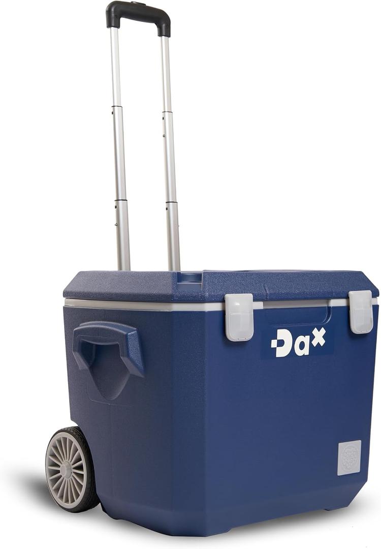 DA Ultra-Light 60 QT Hard Cooler with Wheels and Telescopic Handle, 30% Lighter Than Rotomolded Coolers, Keeps Cold Up to 5 Days, Ice Chest for Camping, Tailgating, Beach