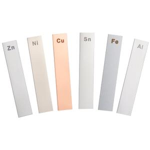 Gisafai 6 Piece Metal Electrodes Set Electrode Strips Set Aluminum Copper Zinc Nickel Tin Iron for Scientific Experiments Electroplating Plating, 7