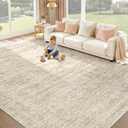 Washable Rug 8x10 Area Rugs: Modern Geometric Rugs for Living Room Non Slip Soft Low Pile Moroccan Indoor Carpet for Bedroom Nursery Dining Room Home Office Children's Room (Beige, 8'x10')
