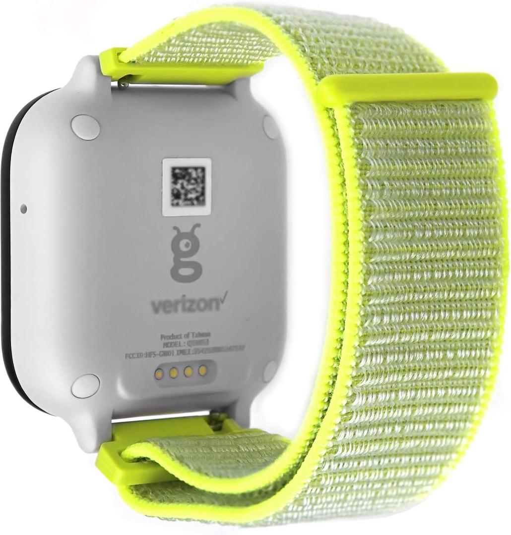 Hook Loop Gizmo Watch Nylon Strap with Quick Release Pins, 20mm Sport Watch Bands Compatible with Gizmo Watch 2/1 (Small-2 in Pack, Flash Light Yellow)