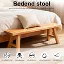Wooden Entryway Bench Farmhouse for Bedroom End of Bed Vintage Artisan Live Edge Ustic Interior Decor Accent Mudroom,Bedside,Dinette Table,Noodle Narrow Bench (55" W x 17.7" H x 10" D)