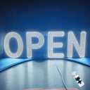 40"x14" Open Sign, LED Open Sign for Business with Remote Control, Ultra Bright Dimmable with 3 Scene Modes, Large Illuminated Sign for Storefront Window, Cafe, Bar, Restaurant, Salon (Cool White)