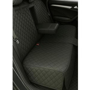 fidozen Waterproof Dog Car Seat Cover for Back Seat, Split Car Seat Covers for Dogs, Pet Backseat Cover for Dogs in Car, Nonslip Car Seat Protector, Seat Covers for Cars SUV Truck,seat Belt (Standard (54" W x 58" L), BLK(Split Bench))