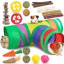 Sofier Guinea Pig Toys Tunnel Hideout Cage Accessories Chew Toys for Hamster Rabbit Ferret Rat Chinchilla Hedgehog Enrichment Playpen Boredom