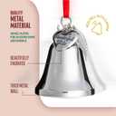 Klikel Christmas Bell - Silver Ornament with Angel Wing and Heart Charms - Its A Wonderful Life Bell for Christmas Tree