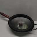 Wok, 13 Inch carbon steel woks & stir-fry pans nonstick, Pre-Seasoned 5.8QT Flat Bottom Chinese Wok Paella Pan with lid, Carbon Steel Cookware, Compatible with All Cooktops