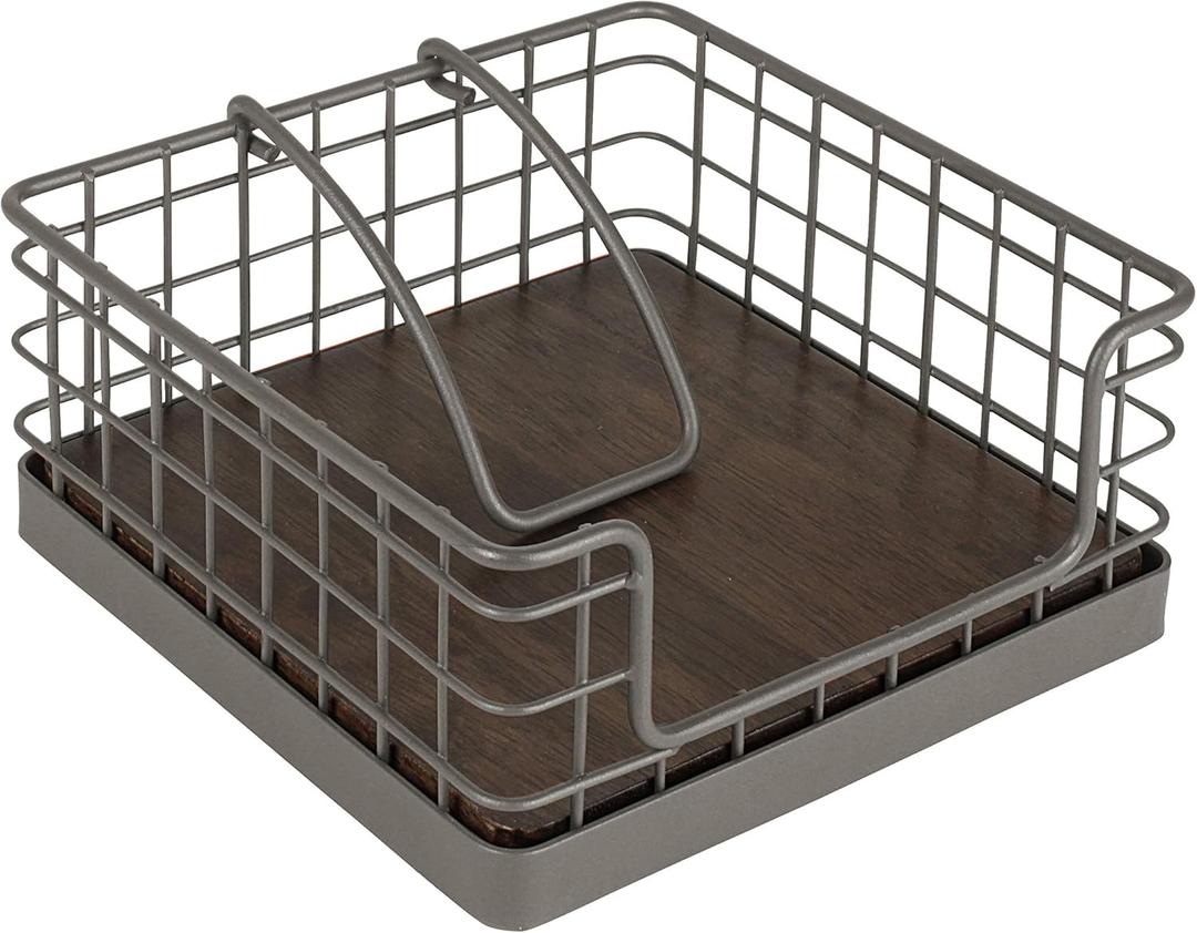 Spectrum Madison Weighted Napkin Holder (Industrial Gray) - Dispenser & Dcor for Kitchen, Dining Room, Outdoor, & Bar Tabletop Storage