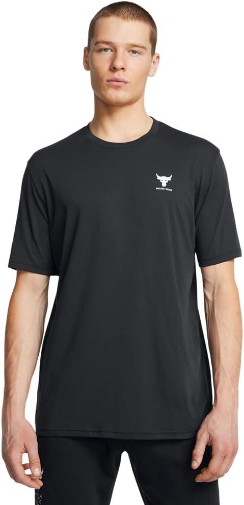 Under Armour Men's Project Rock Simple Branded Short Sleeve T Shirt (Black, S)
