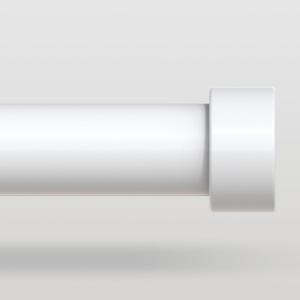 White Curtain Rods for Windows 36 to 240 Inch(3-20 Feet),1" Diameter Rods with Modern Style End Cap Finials,Size:36-240 Inch