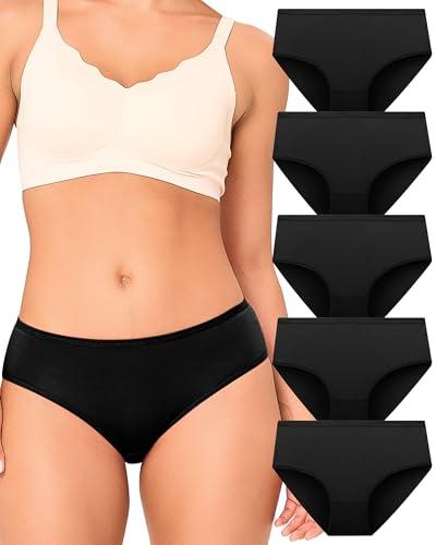 BAMBOO COOL Womens Underwear Breathable Moisture-Wicking Briefs Hipster Ladies Panties, 4-Pack