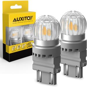 AUXITO 3157 LED Bulb Turn Signal Amber Yellow Super Bright, 3056 3156 4057 4157 LED Light for Blinker Turn Signal Lights, Brake Tail Lights, Side Marker Light, Parking Light, Pack of 2
