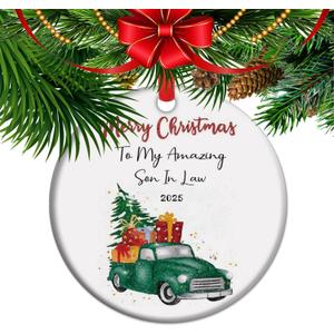 Son in Law Christmas Ornament 2025, Xmas Gift for Son-in-Law, Newlywed Gift (C2)