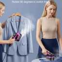 Travel Garment Steamer for Clothes with LED Display, 1200W Portable Handheld Steamer Iron 2 In 1, 10s Fast Heat Up, Large Ceramic Heat Panel, All-Fabric Quick Wrinkle Remover