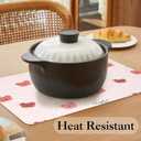 LilyCat Faux Leather Placemats Set of 6, Waterproof Oil-Proof Dining Table Mats for Kitchen, Indoor & Outdoor Heat Resistant Wipeable PU Place Mats, 18 12, Cherries and Bears