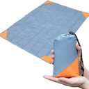 Orga'Neat Pocket Picnic Blanket, Sandproof Lightweight Pocket Camping Tarp, 55″x 79″ Foldable & Fits into Small Bag, Water Resistant Washable Quick Dry Compact Beach Mat for Outdoor Recreation