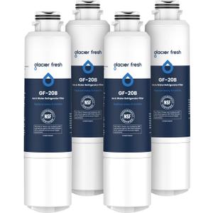 GLACIER FRESH Compatible with Samsung DA29-00020B Refrigerator Water Filter, DA29-00020A/B, DA29-00020B-1, HAF-CIN/EXP, 46-9101, RF4267HARS For French Door Fridge Kitchen (4 PACK)