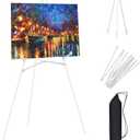 3 PCS White Easel Stand for Wedding Sign Stand, 65 Inch Adjustable Metal Easels for Display, Portable Folding Easel for Wedding, Display Show, Arts, Poster with Portable Bags