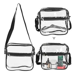 belupai Clear Crossbody Purse Bag, Clear Bags Stadium Approved Clear Tote Bag with Zipper Closure, Shoulder Bag with Flexible Shoulder Strap for Concerts Sports Festivals