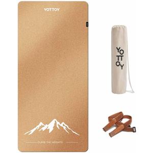 YOTTOY Yoga Mat,Non-Slip Hot Yoga Mat with Anti-Tear Design and Friendly Natural Rubber Mat with Strap and Bag