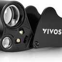VIVOSUN 30X 60X Illuminated Jewelers Loupe Foldable Magnifier with LED Light for Jewelry Gems Watches Coins Stamps Antiques Black