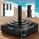 Umbrella Base with 5 Wheels, 100 lbs Max Capacity Fillable Umbrella Stand, 19 inch