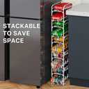 Simple Houseware Soda Can Organizer Stackable Rack Dispenser for Pantry/Refrigerator, 4 Pack, White