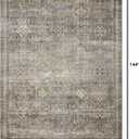 Loloi Layla Collection LAY-13 Antique/Moss 9'-0" x 12'-0" .13" Thick Area Rug, Soft, Durable, Vintage Inspired, Distressed, Low Pile, Non-Shedding, Easy Clean, Printed, Living Room Rug