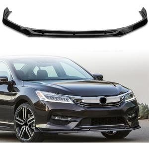 Front Bumper Lip Compatible with 2016-2017 for Honda for Accord Sedan EX/EX-L/LX/Sport/Touring 2017 for Honda for Accord Sedan SE/Sport Special Edition Glossy Black Front Lip