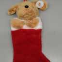HollyHOME Christmas Stockings Animated Golden Retriever Puppy Head Stockings with Music and Flapping Ears Hanging Xmas Decoration Socks Ornament 19 Inch