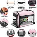 Bird Carrier Bag Bird Travel Cage with Stand, Lightweight Backpack for Parrot, Portable Bird Travel Bag, Pet Transparent Breathable Travel Cage, Pink