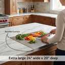 Thirteen Chefs 24 x 20 Stainless Steel Extra Large Cutting Board with Counter Lip Dough, Pastry, Vegetables and Meat Commercial Grade and Food Safe for Kitchens