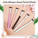 Mifoci 30 Pcs Curved Fluffy Lash Cleaning Brush Eyelash Extension Shampoo Brushes Swoop Eyelash Cleanser Brush Soft Makeup Removal Bath Tools for Home and Salon Use, 5 Colors