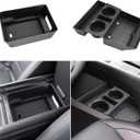 (2Pack) Coleya 2024 2025 2026 Santa Fe Center Console Organizer (Lower&Armrest)(SE/SEL/XRT/Limited/Calligraphy), Durable ABS Plastic&Anti-Slip Rubber Console Tray 2026 2025 Santa Fe Hybrid Accessories