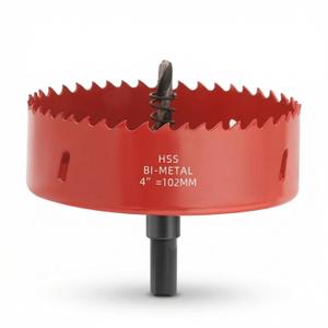 4 Inch Hole Saw, M42 HSS Bi-Metal Hole Cutter with Arbor, Triangular Shank Hole Saw Drill Bit with Spring for Wood, Plywood, Plastic, Gypsum Board, Various Thin Metal Sheets (102)