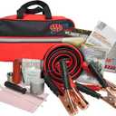 Lifeline AAA Premium Road Kit, 42 Piece Emergency Car Kit with Jumper Cables, Flashlight and First Aid Kit,4330AAA,Black