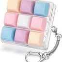 Colorful Keyboard Fidget Toys for Adults Mechanical Button Keyboard Clicker Keychain for Work Stress Relief Anxiety (9IN1-Style B)