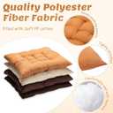 Geetery 12 Pcs Floor Pillows Bulk Seating Cushions for Floor Chair 15.7'' Large Meditation Cushion for Yoga Living Room Tatami Bedroom Balcony Office (Coffee Color,Square)