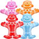 4 Pcs Candyland Theme Decoration 19.7 Inch Inflatable Colorful Gingerbread Man Prop Balloons Christmas Party Supplies Holiday Birthday Gift for Candyland Party Decor