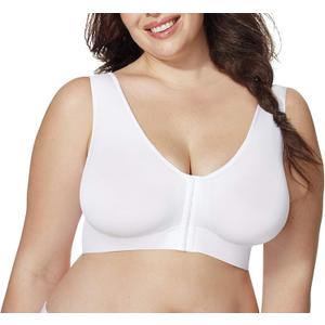 Hanes Womens Pure Comfort Front-Close Wireless Bra, Seamless Cooling T-Shirt Bra, Mj1274 (XX-Large)
