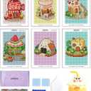 forever young Minigem Diamond Art Kits for Beginners, 6 Pcs Tea Time Cottage Resin Square Diamond Painting Kits for Adults, 2-Hour Canvas Small Diamond Art Kits for Adults (5x7 Inch)