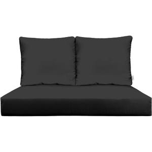RSH DECOR: Sunbrella Deep Seating Loveseat Cushion Set | 46 x 26 Loveseat | Performance Fabric | Outdoor Foam Settee and Pillow Back Cushions for Patio Furniture | Canvas Black RSH DECOR: Sunbrella Deep Seating Loveseat Cushion Set | 46 x 26 Loveseat | Performance Fabric | Outdoor Foam Settee and Pillow Back Cushions for Patio Furniture | Canvas Black