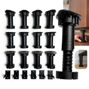 Adjustable Furniture Leveling Feet | Heavy-Duty Cabinet Levelers for Bed Frames, Desks, Shelves & Workbenches | Easy Install | Non-Slip, Commercial-Grade Support | 12-Pack (3.5”-6”)