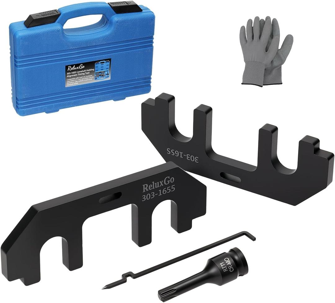 303-1655 Camshaft Holding Tool Kit, Compatible with Ford 3.5L EcoBoost Upgraded GT F-150 Expedition Lincoln Navigator, with Cylinder Head Screw Removal Socket
