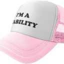 I'm A Liability Hat Funny Trucker Hats Adjustable Classic Fishing Cap for Men and Women Pink (Pink)