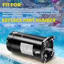 USQ1102 Pool Pump Motor 1HP, 48Y Frame Square Flange, 115/230V, 3450 RPM, 7.6/15.3A, Capacitor Start Single Speed, 1045 Steel Shaft, Fit for AO Smith/Hayward/Sta-Rite/Pentair Pool Pumps ASQ125
