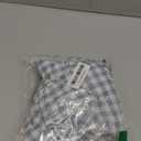 KKJIAF Ruffle Gingham Pillow Covers 20 x 20 Inches, Cotton Gingham Pillow Cases Set of 2, Linen Feel Ruffled Plaid Pillow Shams with Envelope Closure for Sofa Bed (Dusty Blue Plaid)