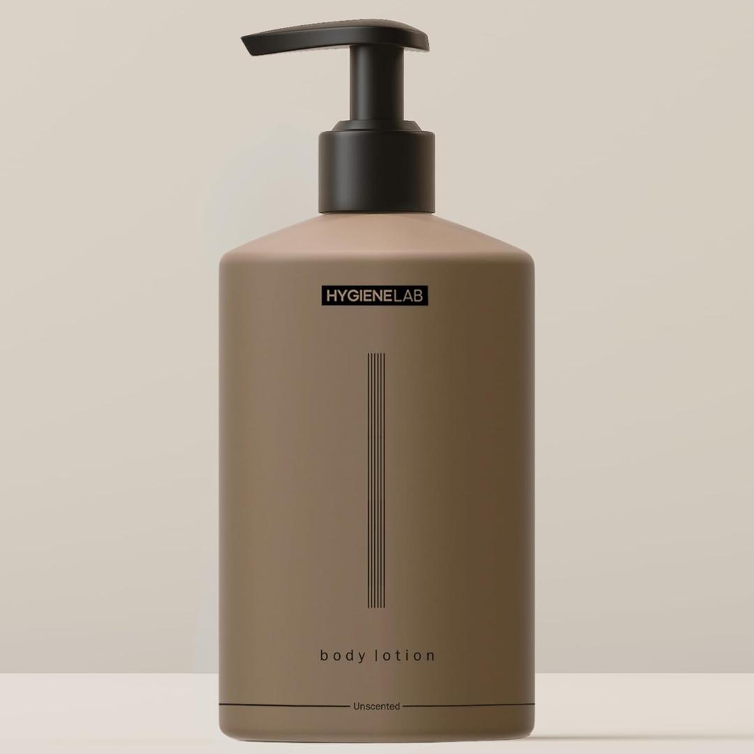 HygieneLab Body Lotion for Men  EWG Verified, Ultra Hydrating, Non-Toxic, Fast-Absorbing, Fragrance-Free, Unscented, Paraben-Free, Sulfate-Free, Daily body lotion for Dry Skin & Sensitive Skin, 12oz