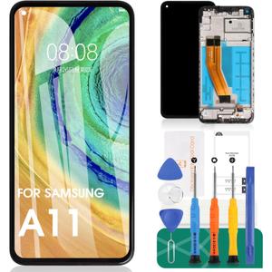 for Samsung Galaxy A11 LCD Screen Replacement A115 LCD Display SM-A115F/DS Touch Digitizer Compatible with SM-A115F SM-A115M SM-A115M/DS with Frame Assembly Repair Parts Kits(Not Fit A115A,A115U)